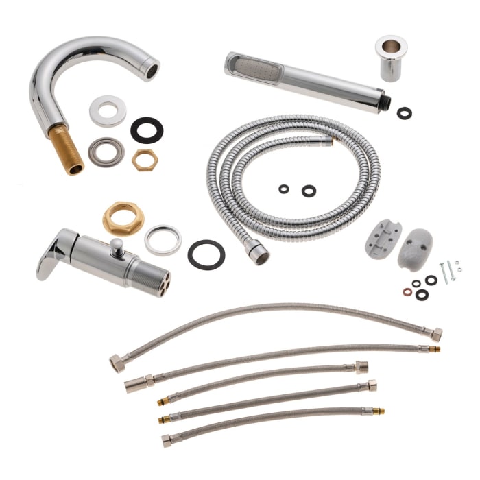 pianura Aora Dreiloch-Wannenrand-Einhebelmischer inkl. Brausegarnitur