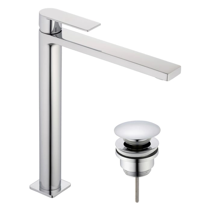 pianura Giulia Waschtisch-Einhebelmischer, wassersparend XXL inkl. Pop Up Ablaufventil