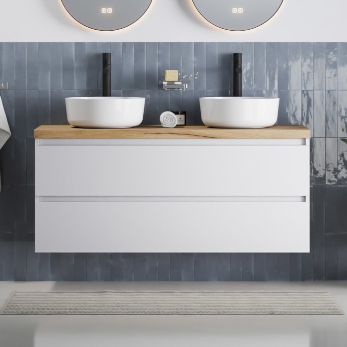 pianura Stella Waschtischunterschrank 120,5 cm mit Doppel-Aufsatzwaschtisch Dante