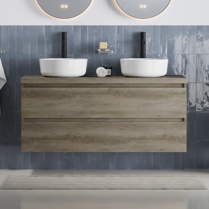 pianura Stella Waschtischunterschrank 120,5 cm mit Doppel-Aufsatzwaschtisch Dante