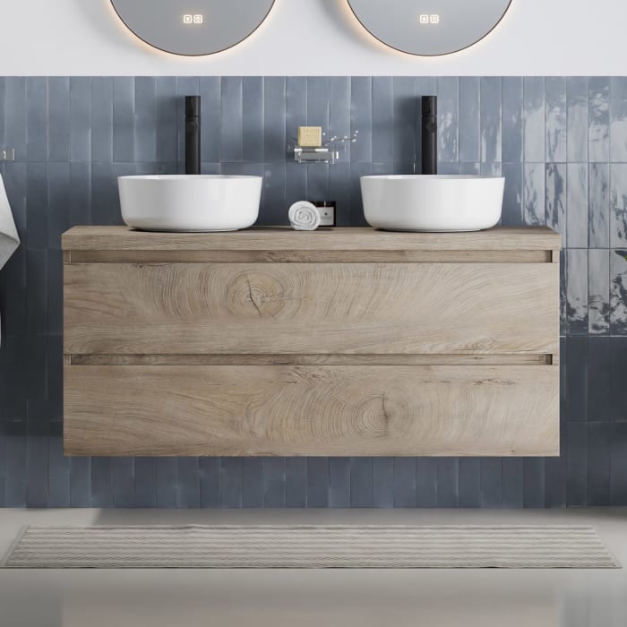 pianura Stella Waschtischunterschrank 120,5 cm mit Doppel-Aufsatzwaschtisch Dante