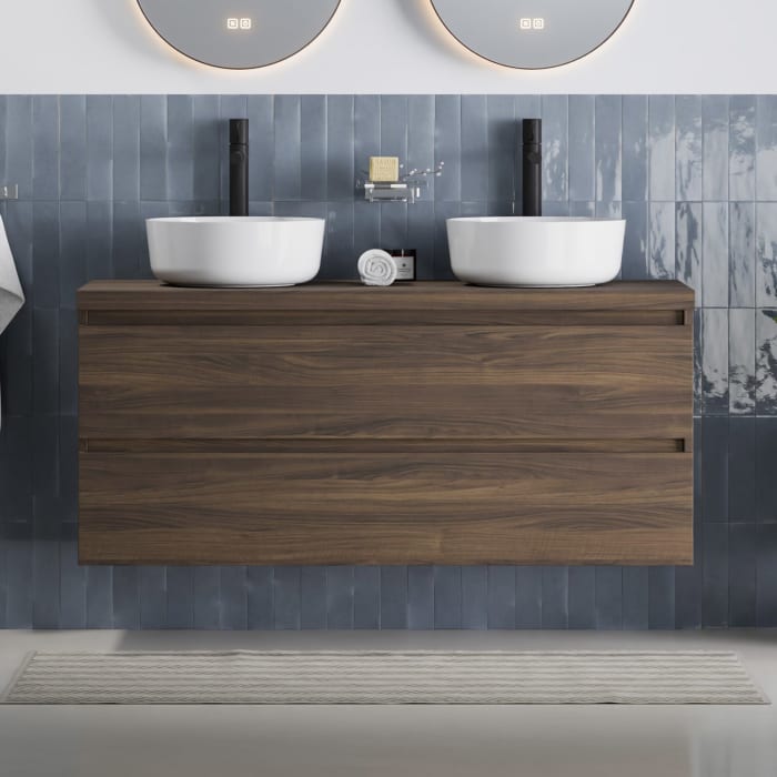 pianura Stella Waschtischunterschrank 120,5 cm mit Doppel-Aufsatzwaschtisch Dante