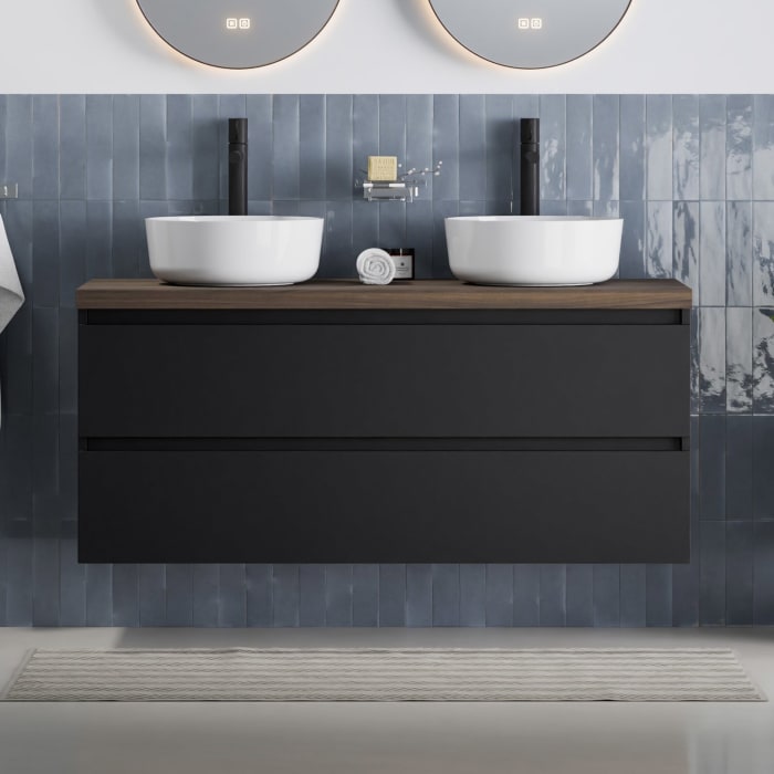 pianura Stella Waschtischunterschrank 120,5 cm mit Doppel-Aufsatzwaschtisch Dante