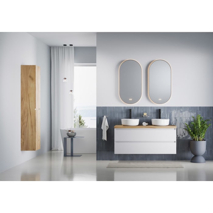 pianura Stella Waschtischunterschrank 140,5 cm mit Doppel-Aufsatzwaschtisch Dante