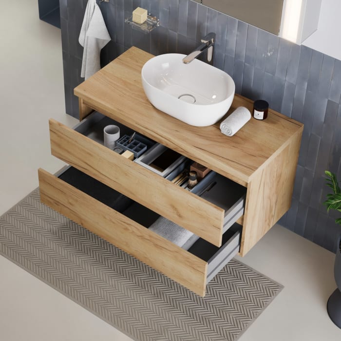 pianura Stella Waschtischunterschrank 80,5 cm mit Aufsatzwaschtisch Mond