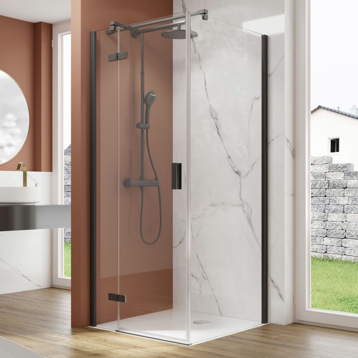 pianura Arianna Drehtür mit Festteil und Seitenwand 100 x 80 cm, Türanschlag links