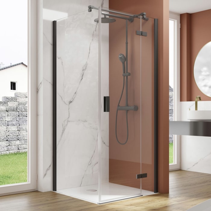 pianura Arianna Drehtür mit Festteil und Seitenwand 90 x 100 cm, Türanschlag rechts