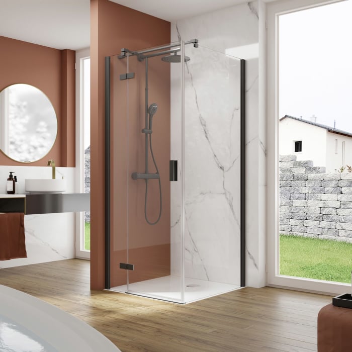 pianura Arianna Drehtür mit Festteil und Seitenwand 80 x 90 cm, Türanschlag links