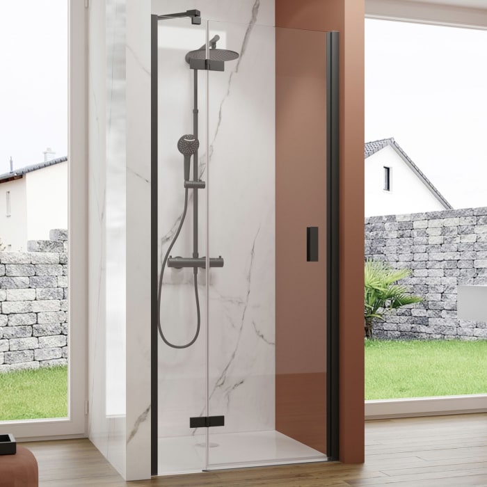 pianura Arianna Drehtür mit Festteil für Nische 120 cm, Anschlag links