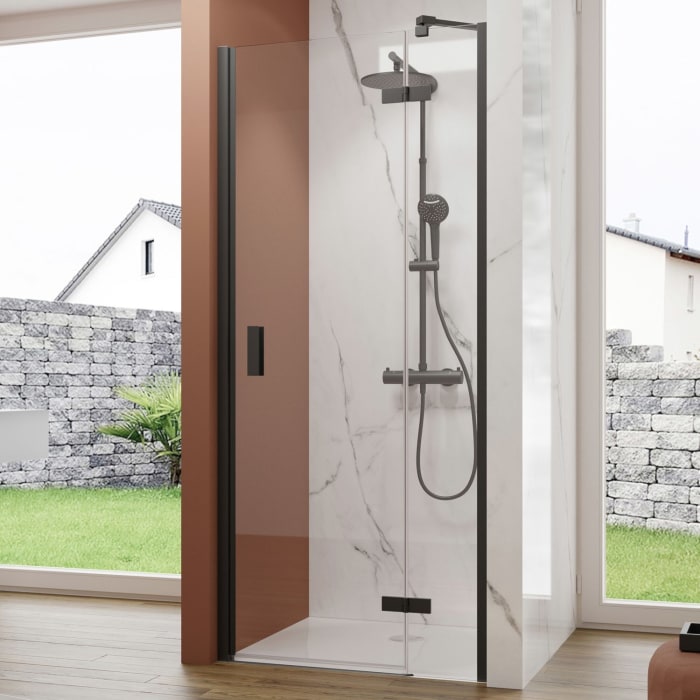 pianura Arianna Drehtür mit Festteil für Nische 90 cm, Anschlag rechts