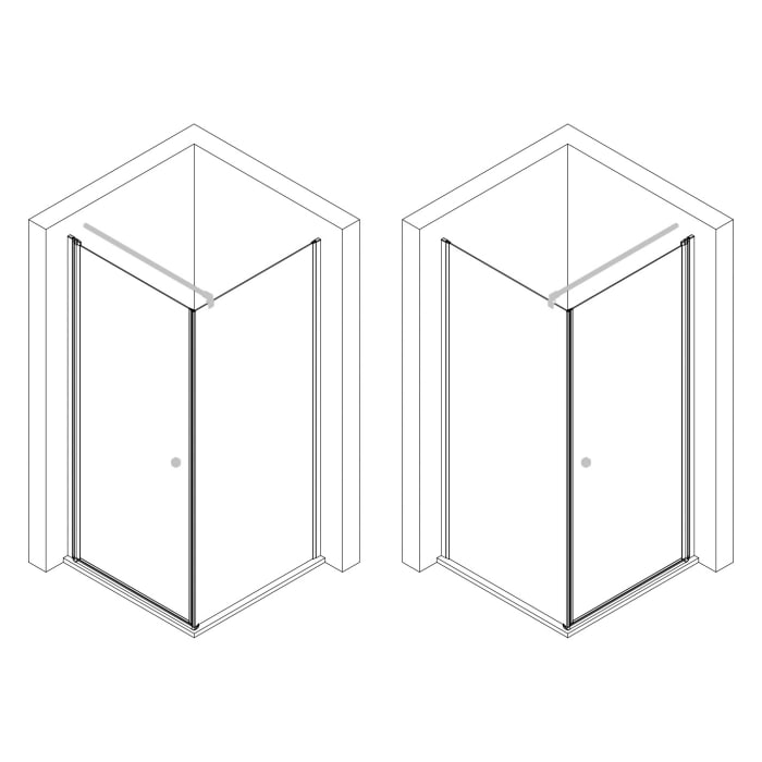 pianura Giulia Drehtür mit Seitenwand 90 x 90 cm