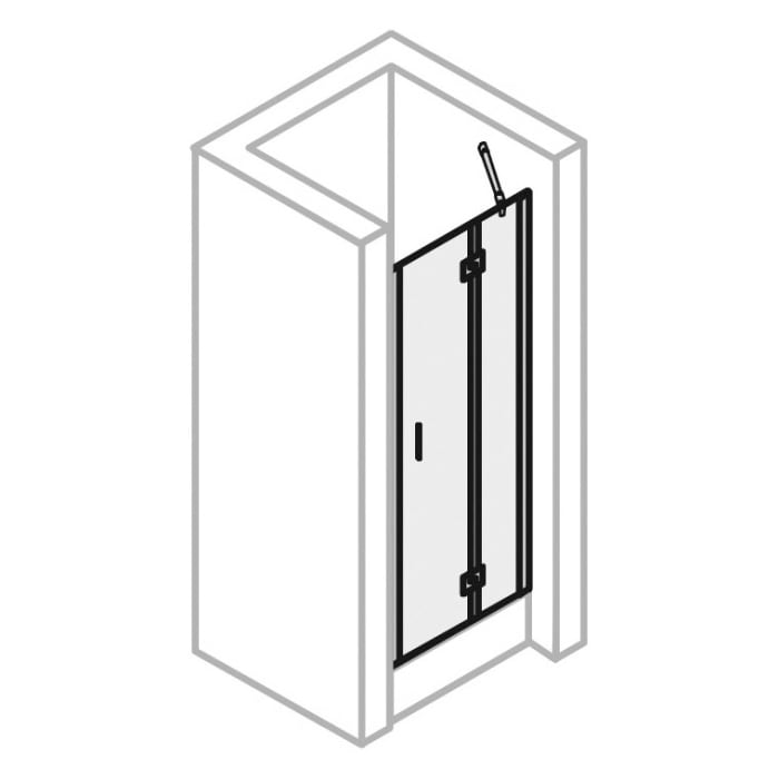 pianura Arianna Drehtür mit Festteil für Nische 100 cm, Anschlag rechts