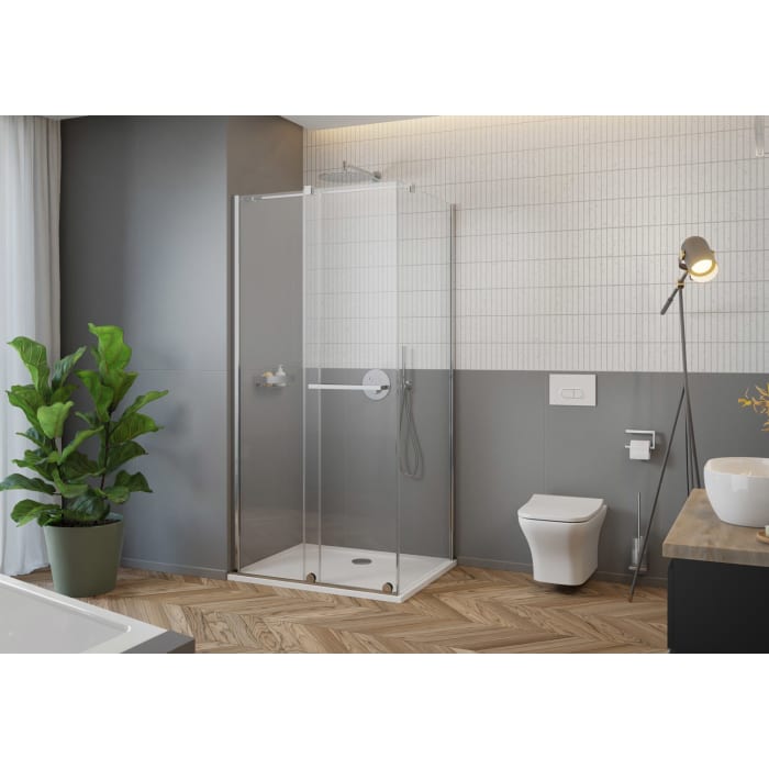 pianura Emilia Mineral-Duschwanne 90 x 90 x 3 cm, Komplettsett