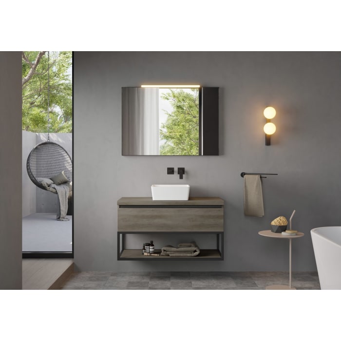 pianura Giulia Badmöbel Set 100,5 cm mit LED-Lichtspiegel