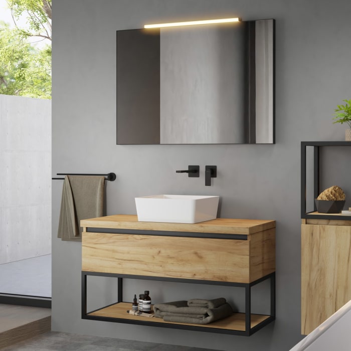 pianura Giulia Badmöbel Set 100,5 cm mit LED-Lichtspiegel
