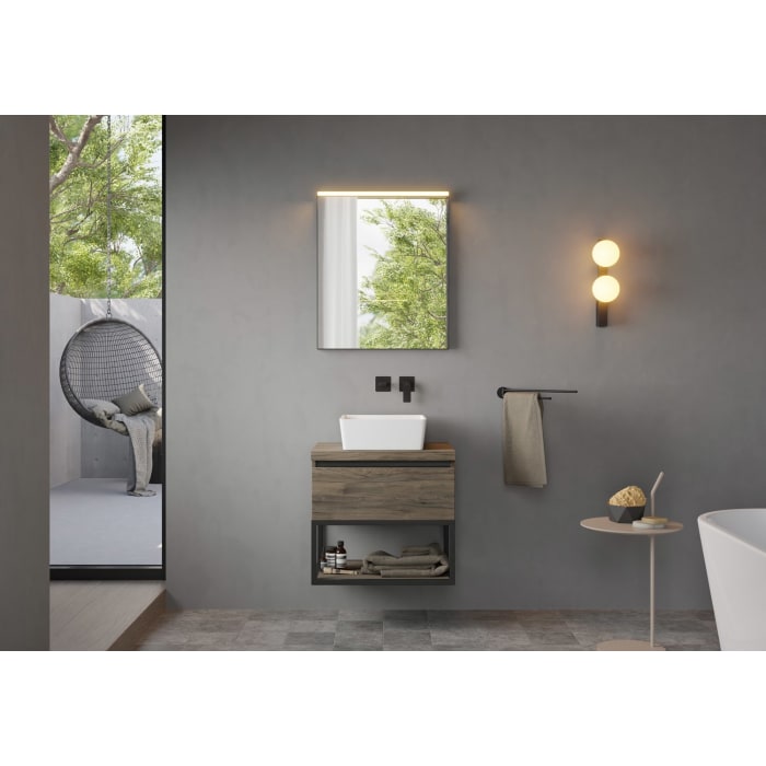 pianura Giulia Badmöbel Set 60,5 cm mit LED-Lichtspiegel