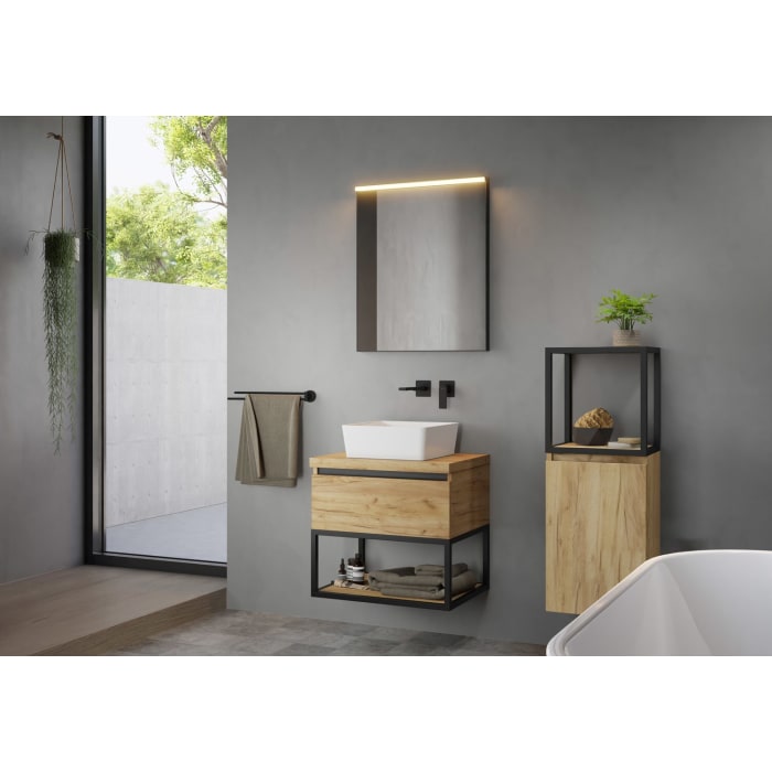 pianura Giulia Badmöbel Set 60,5 cm mit LED-Lichtspiegel