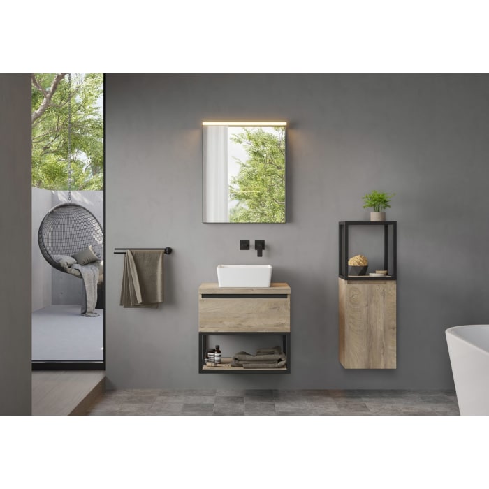 pianura Giulia Badmöbel Set 60,5 cm mit LED-Lichtspiegel