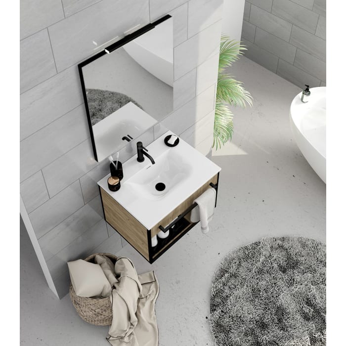 pianura Giulia Badmöbel Set 61 cm mit LED-Lichtspiegel