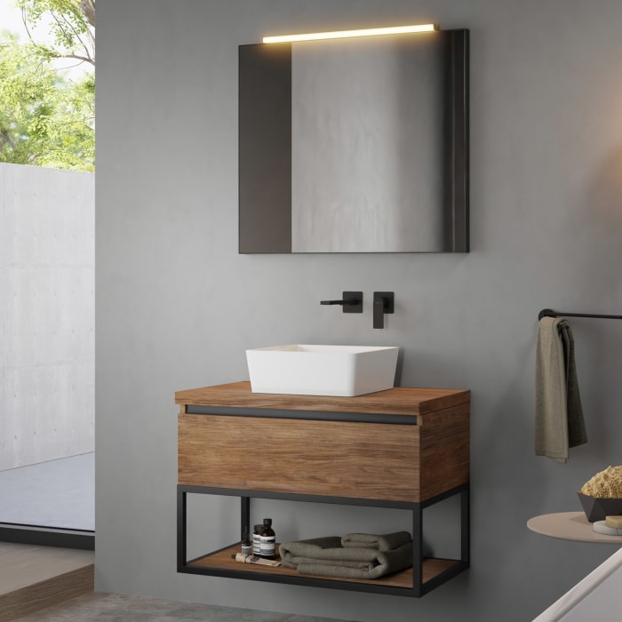 pianura Giulia Badmöbel Set 80,5 cm mit LED-Lichtspiegel