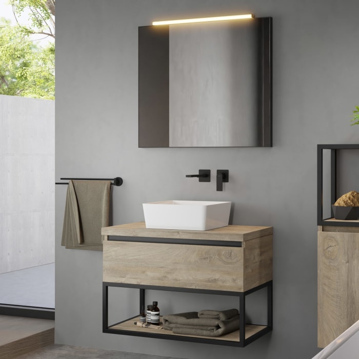 pianura Giulia Badmöbel Set 80,5 cm mit LED-Lichtspiegel