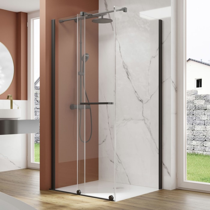 pianura Isabella Schiebetür mit Seitenwand 120 x 80 cm, Türanschlag links