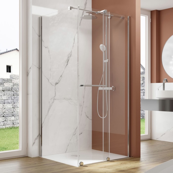 pianura Isabella Schiebetür mit Seitenwand 100 x 80 cm, Türanschlag rechts