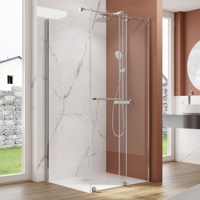 pianura Isabella Schiebetür mit Seitenwand 100 x 90 cm, Türanschlag rechts