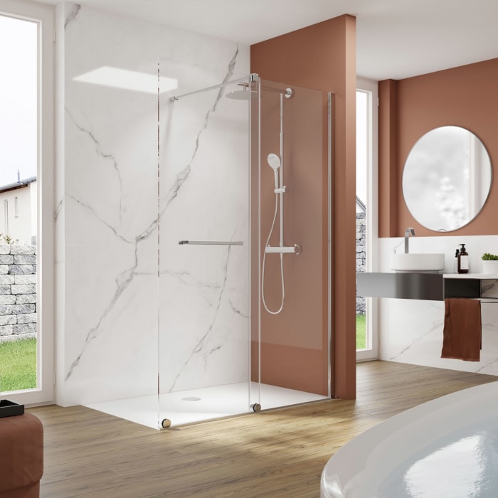 pianura Isabella Walk-In Schiebetür 140 cm, Anschlag rechts