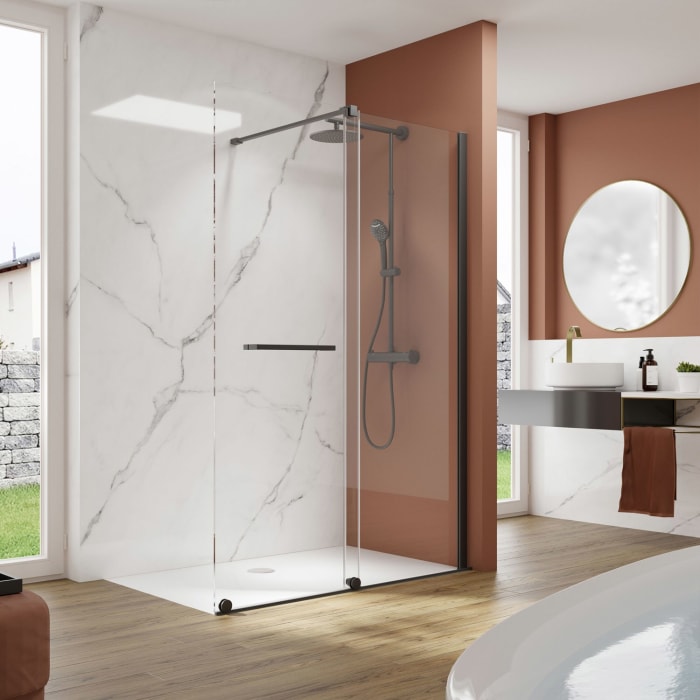 pianura Isabella Walk-In Schiebetür 120 cm, Anschlag rechts