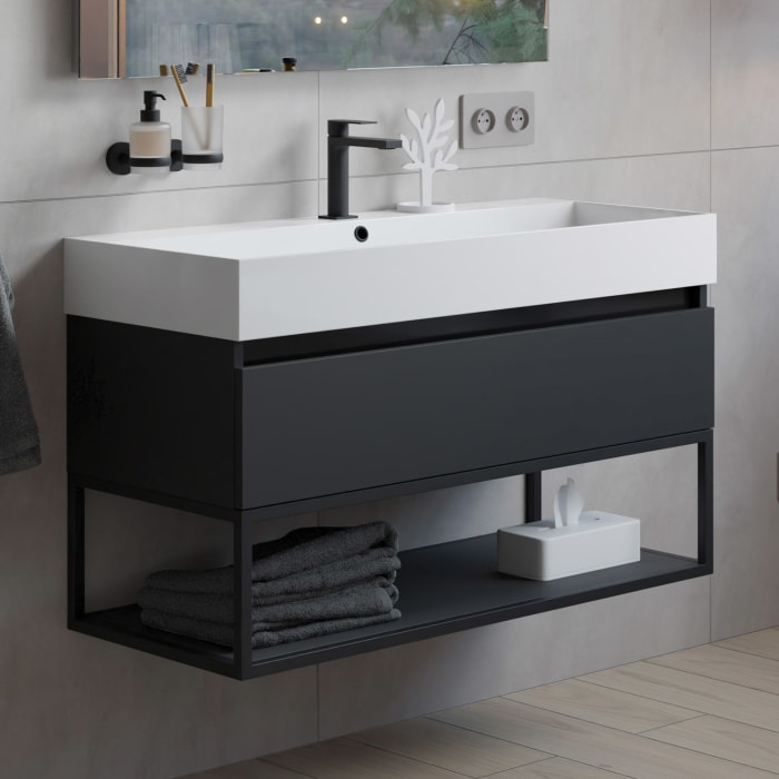 pianura Giulia Waschtisch mit Unterschrank 100 cm, mit 1 Hahnloch