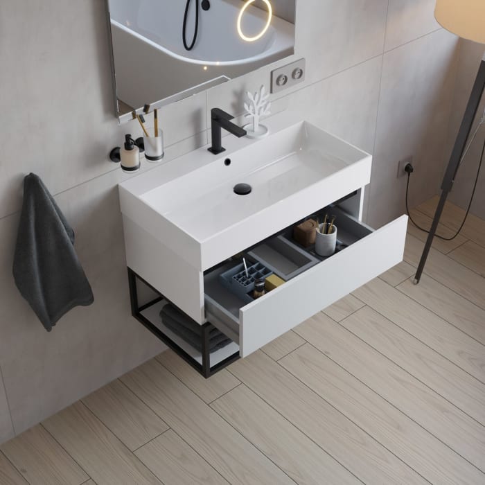 pianura Giulia Waschtisch mit Unterschrank 100 cm, mit 1 Hahnloch