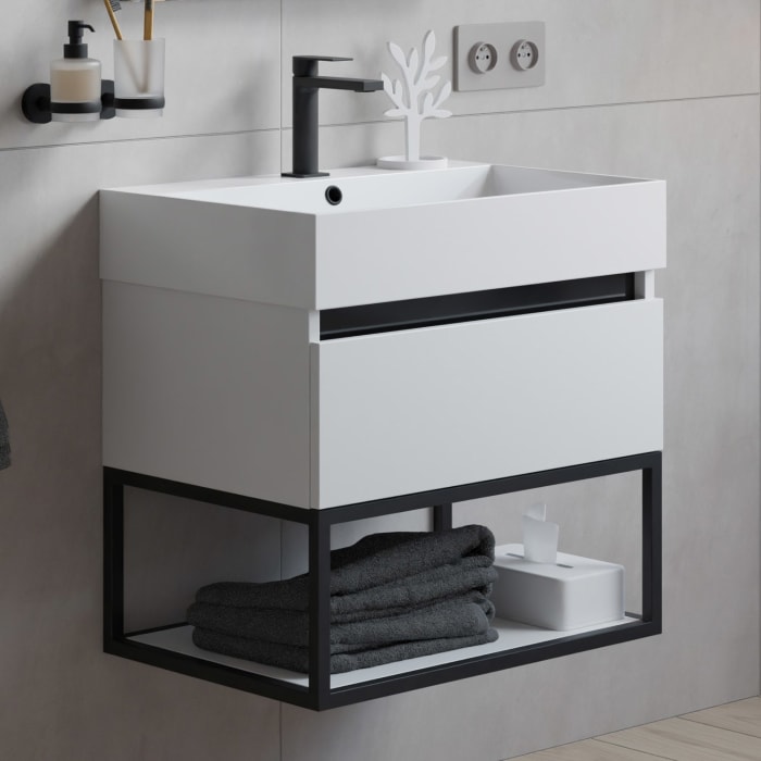 pianura Giulia Waschtisch mit Unterschrank 60 cm, mit 1 Hahnloch