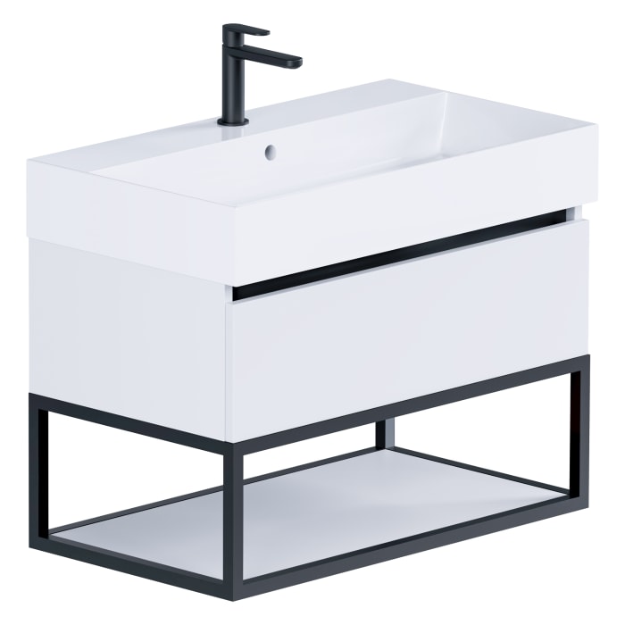 pianura Giulia Waschtisch mit Unterschrank 80 cm, mit 1 Hahnloch
