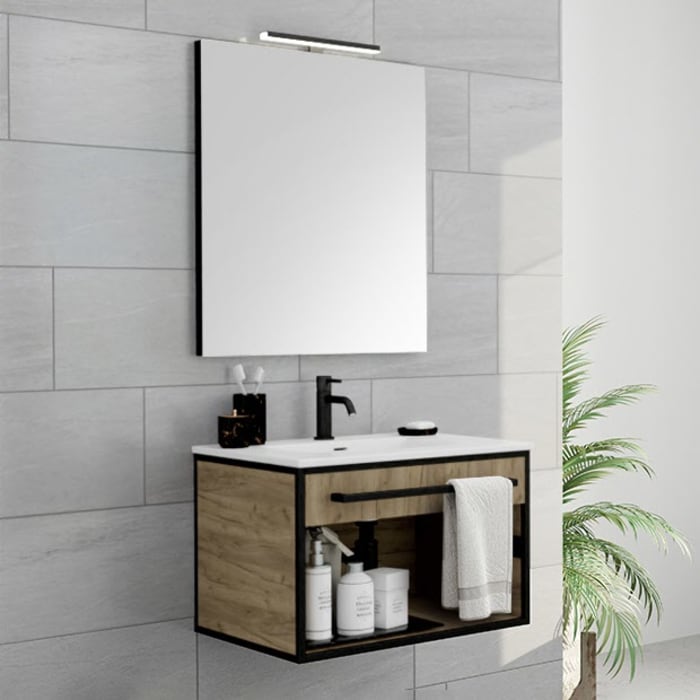 pianura Giulia Badmöbel Set 61 cm mit LED-Lichtspiegel