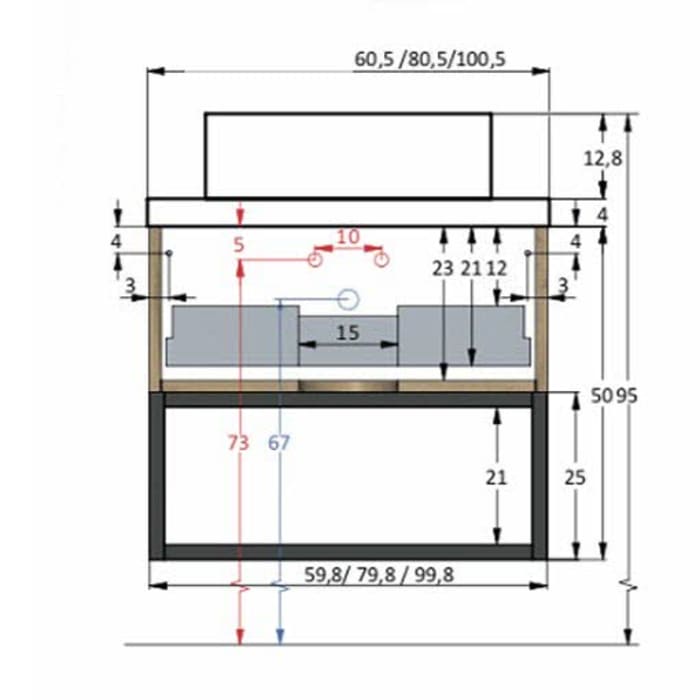 pianura Giulia Waschtisch mit Unterschrank 100 cm