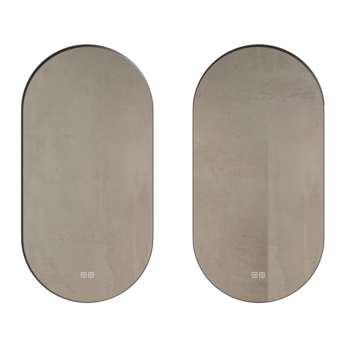 pianura Mia Badspiegel 45 x 90 cm LED-Badspiegel in Schwarz