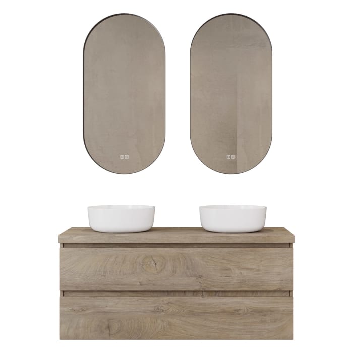 pianura Stella Badmöbel Set 120,5 cm mit LED-Lichtspiegeln