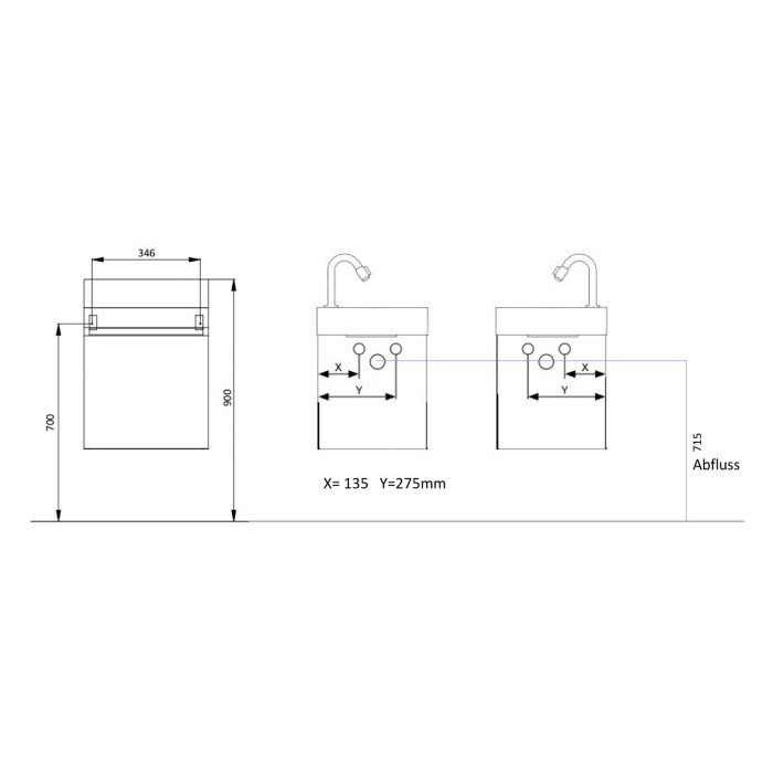 pianura Stella Waschtisch mit Unterschrank 40,5 cm