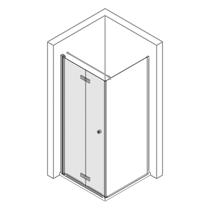 pianura Viola Drehfalttür mit Seitenwand 80 x 90 cm, Türanschlag links