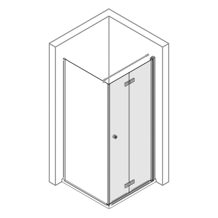 pianura Viola Drehfalttür mit Seitenwand 100 x 80 cm, Türanschlag rechts