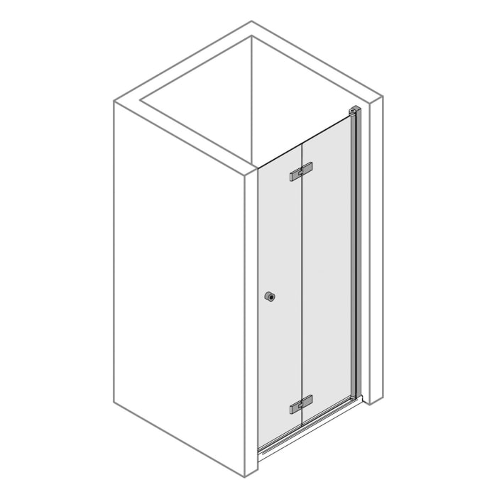pianura Viola Drehfalttür für Nische 90 x 200 cm, Anschlag rechts