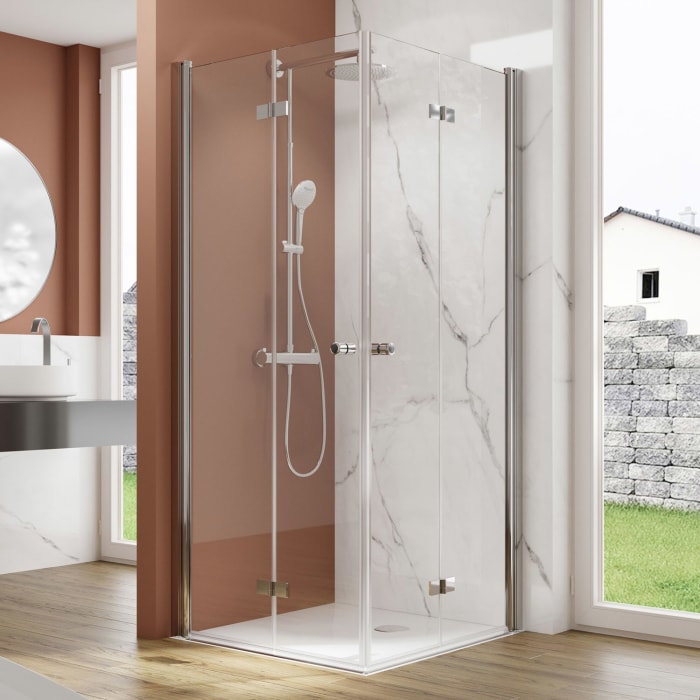 pianura Viola Eckeinstieg mit 2 Drehfalttüren 100 x 100 cm