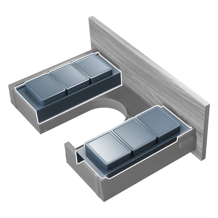 pianura Ordnungssystem für Waschtischunterschränke, Schrankbreite 60 cm