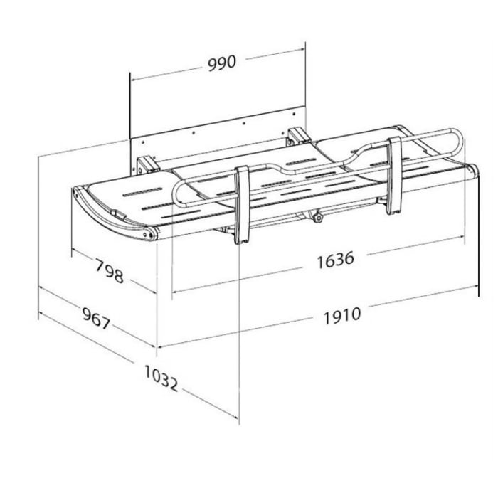 Pressalit SCT 3000 Duschliege, Festmontage 103,2 x 191 cm
