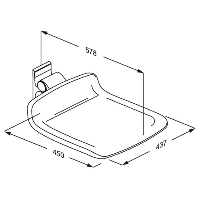 Pressalit PLUS Duschsitz 450 hochklappbar