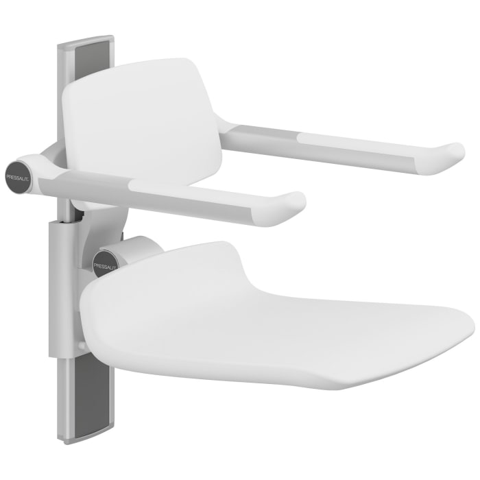Pressalit PLUS Duschsitz höhenverstellbar mit Rückenlehne u. Armlehnen