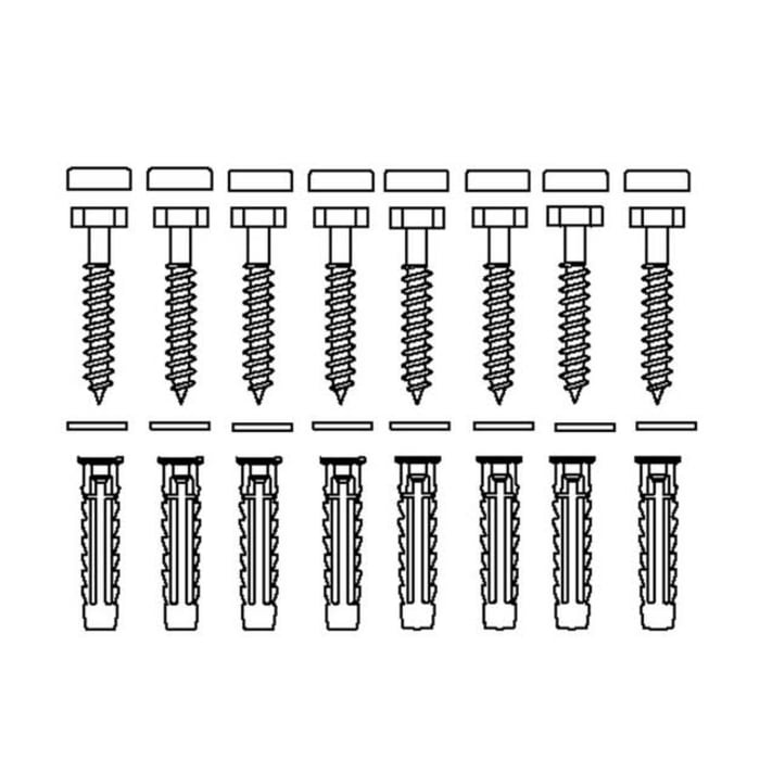 Pressalit Care Befestigungsmaterial 8 Stück, für massives Mauerwerk