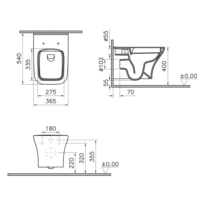 pianura WC Paket bestehend aus WC und WC Sitz