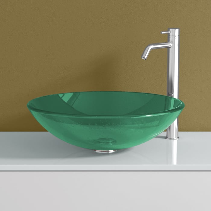 progettobagno Atollo Ø 43 Glas-Aufsatzwaschtisch